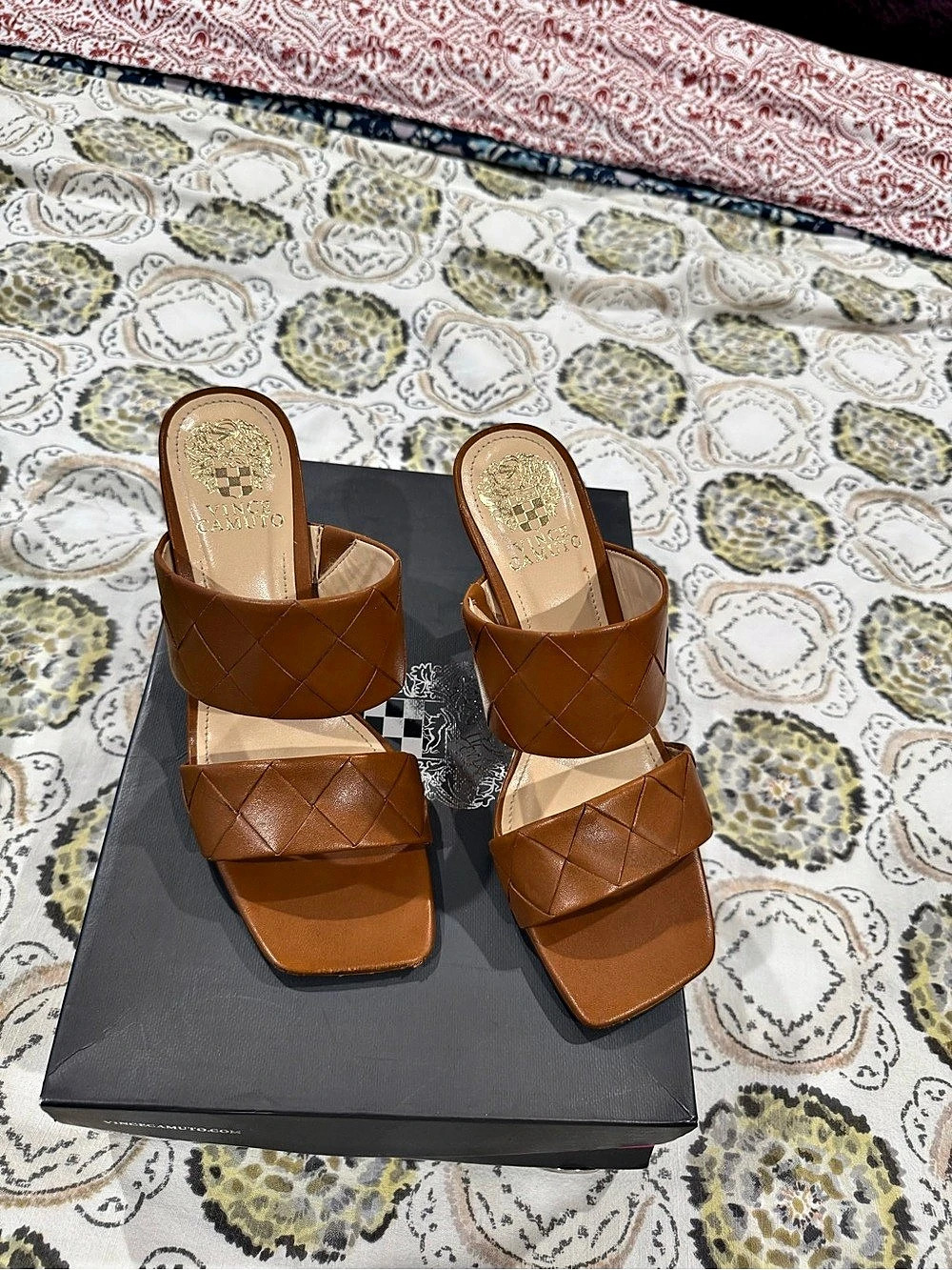 Vince Camuto Gandala Woven Heels Brown US 7.5M